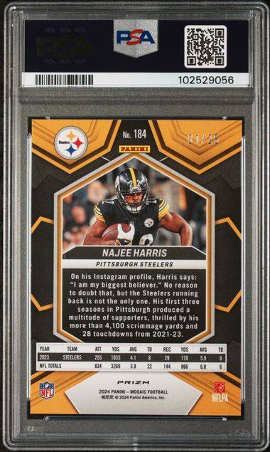 2024 Panini Mosaic Najee Harris #184 (White) Mint 9 back
