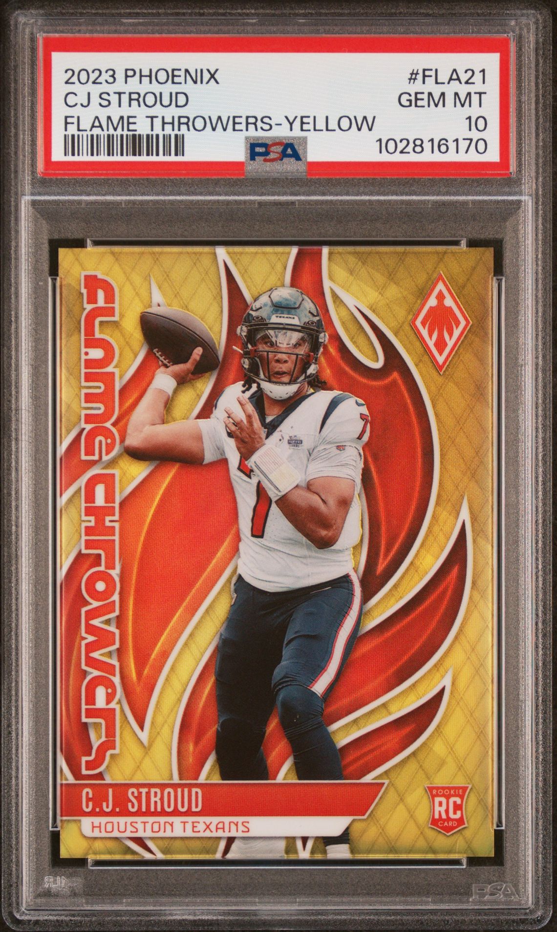 2023 Panini PANINI PHOENIX FLAME THROWERS FLAME THROWERS-YELLOW #FLA21 Cj Stroud front