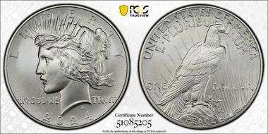 2024 $1 Peace Dollar MS70
