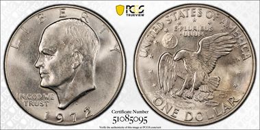 1972-D $1 AU58