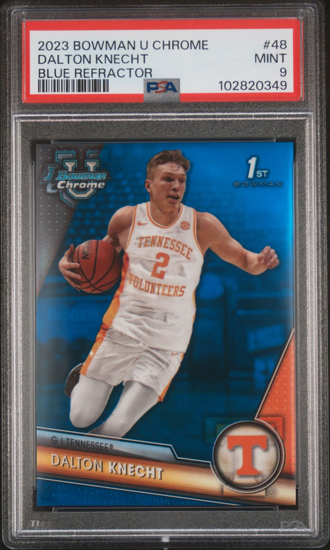 2023 Bowman BOWMAN UNIVERSITY CHROME Blue Refractor #48 Dalton Knecht front