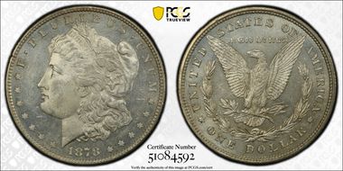 1878 8TF $1 VAM 2 Lines in LIB MS62PL