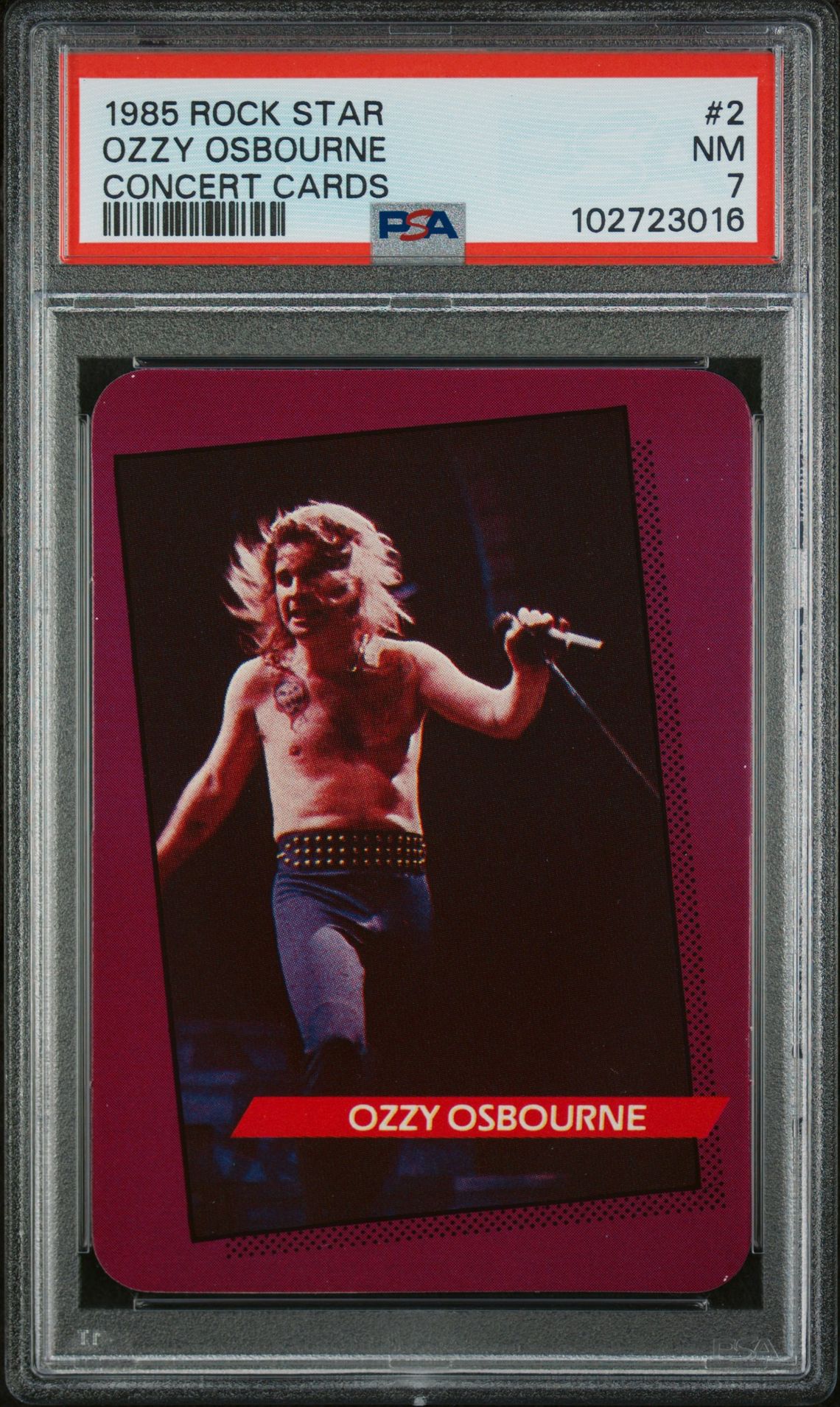 1985 ROCK STAR CONCERT CARDS #2 Ozzy Osbourne front