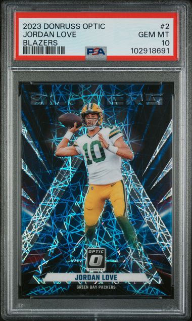 2023 Panini Donruss Optic Blazers Jordan Love #2 Gem Mt 10 front