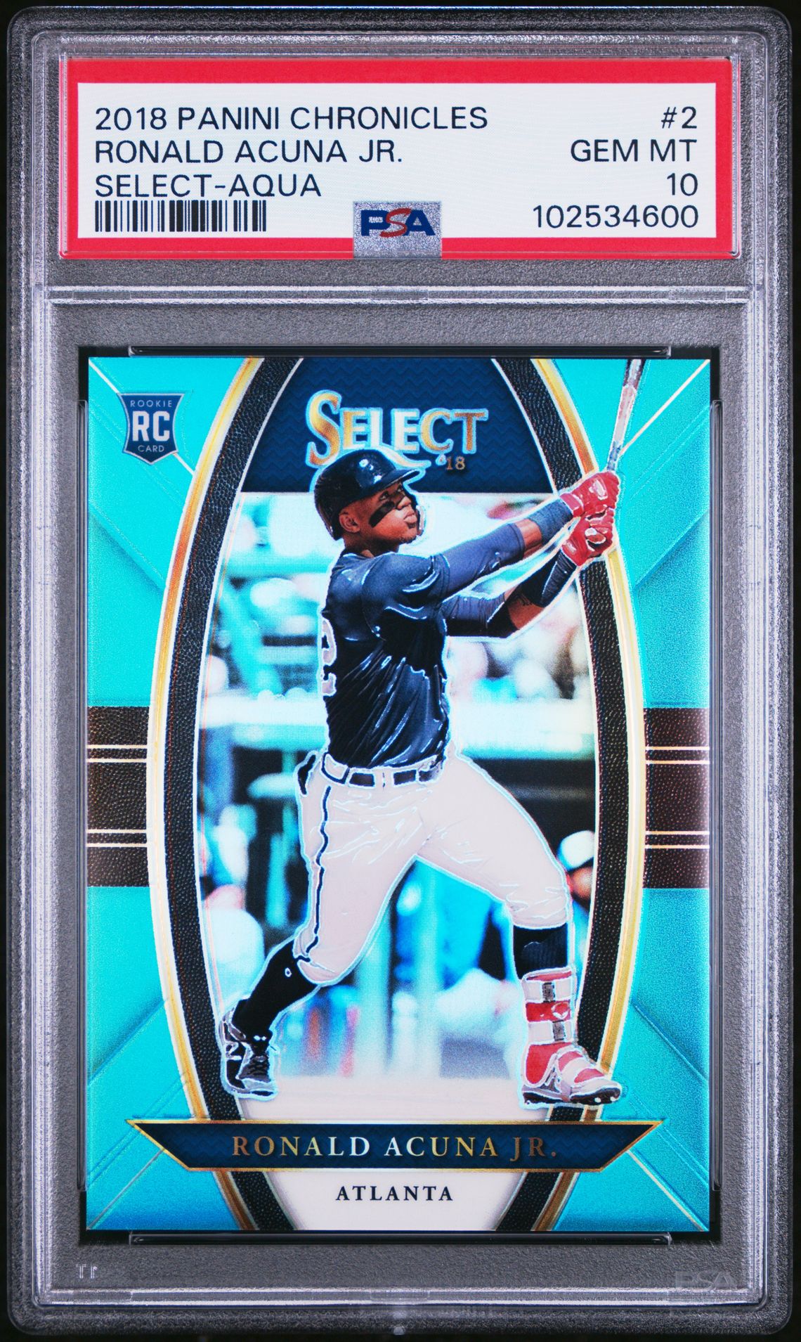 2018 Panini PANINI CHRONICLES SELECT AQUA #2 Ronald Acuna Jr. front