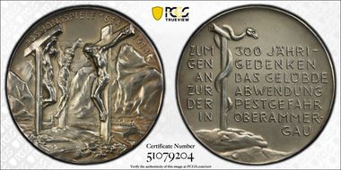 1934 Medal  Kienast-496 Matte Ag 36mm SP62