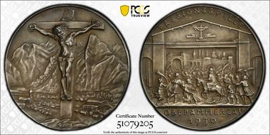 1930 Medal Kienast-448 Matte Ag 36mm SP64