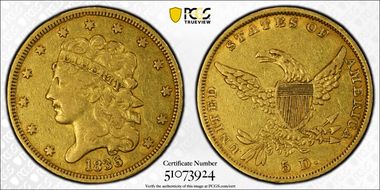 1836 $5 VF35