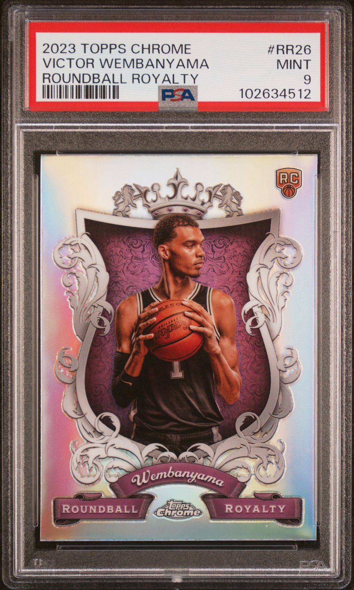 2023 Topps Chrome Roundball Royalty Victor Wembanyama #Rr26 Mint 9 front