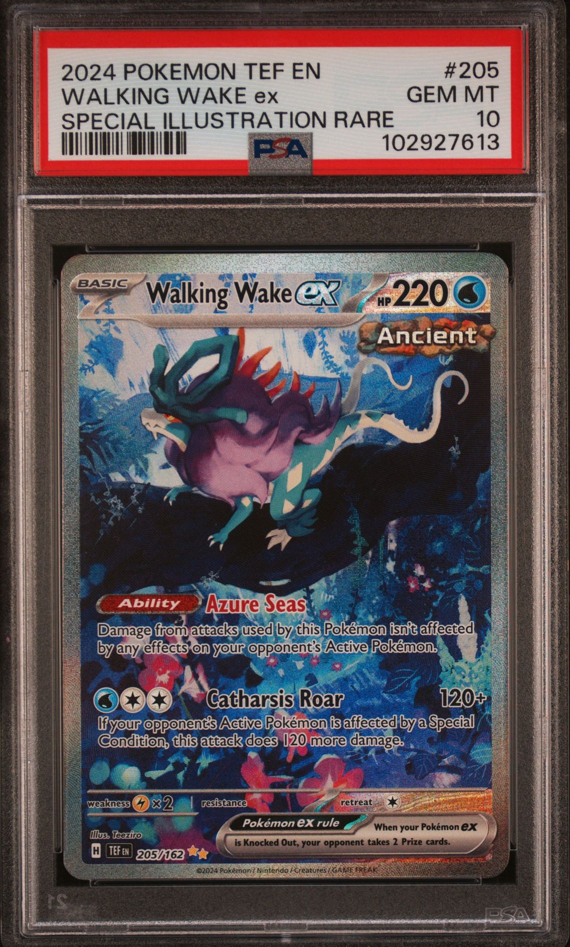 2024 Pokemon POKEMON TEF EN-TEMPORAL FORCES SPECIAL ILLUSTRATION RARE #205 Walking Wake Ex front