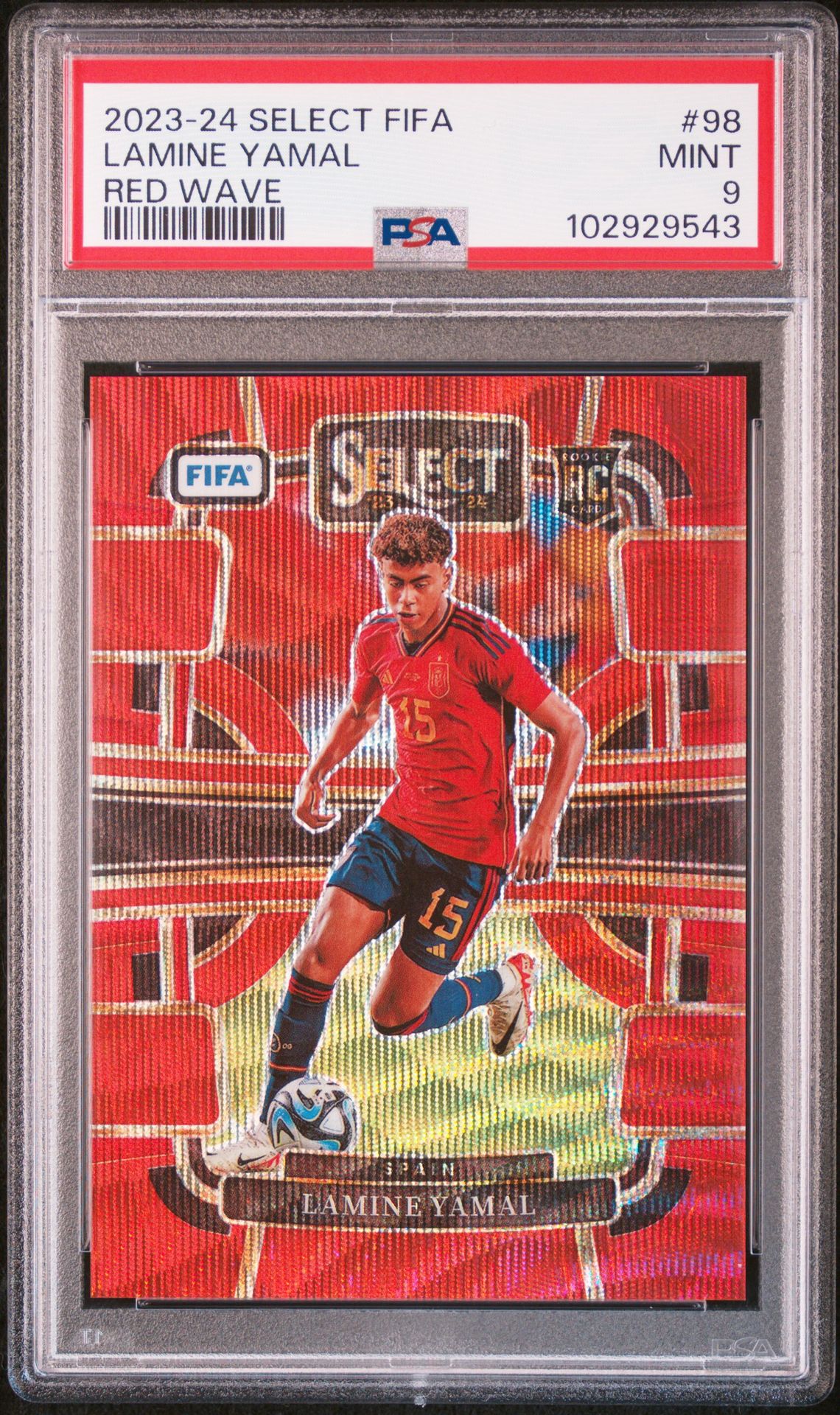 2023-24 Panini PANINI SELECT FIFA RED WAVE #98 Lamine Yamal front
