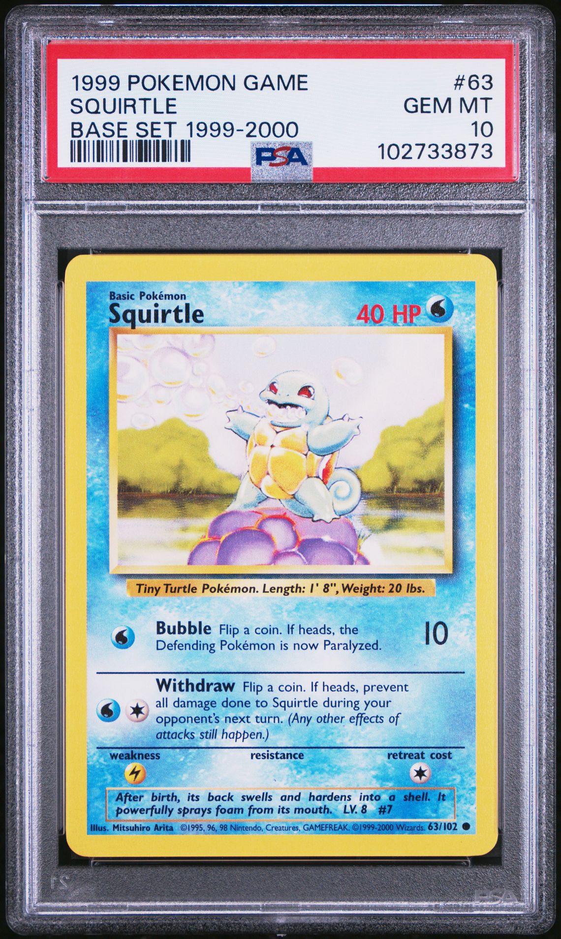 1999 Pokemon POKEMON GAME BASE SET 1999-2000 #63 Squirtle front