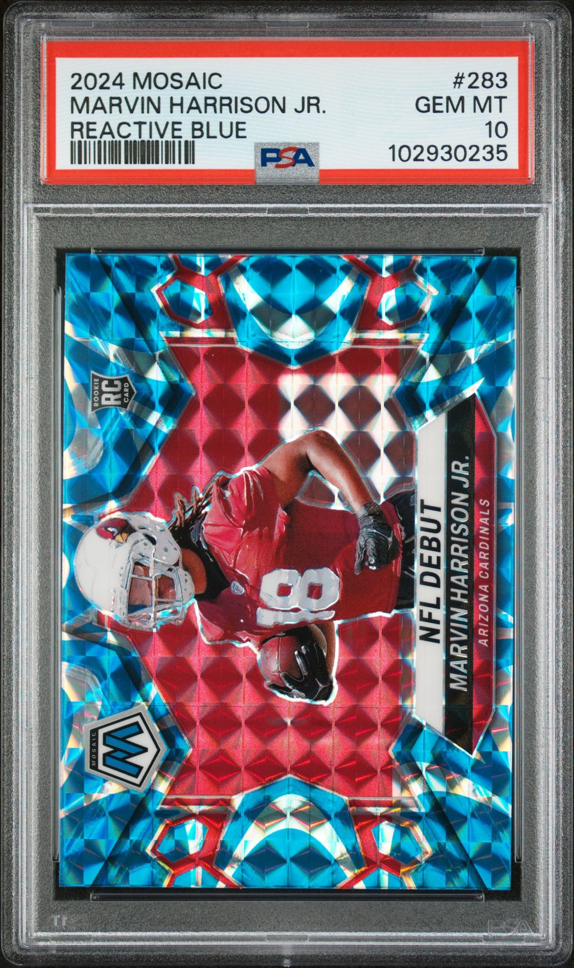 2024 Panini Mosaic Marvin Harrison Jr. #283 (Reactive Blue) Gem Mt 10 front