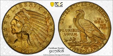 1913 $5 MS66