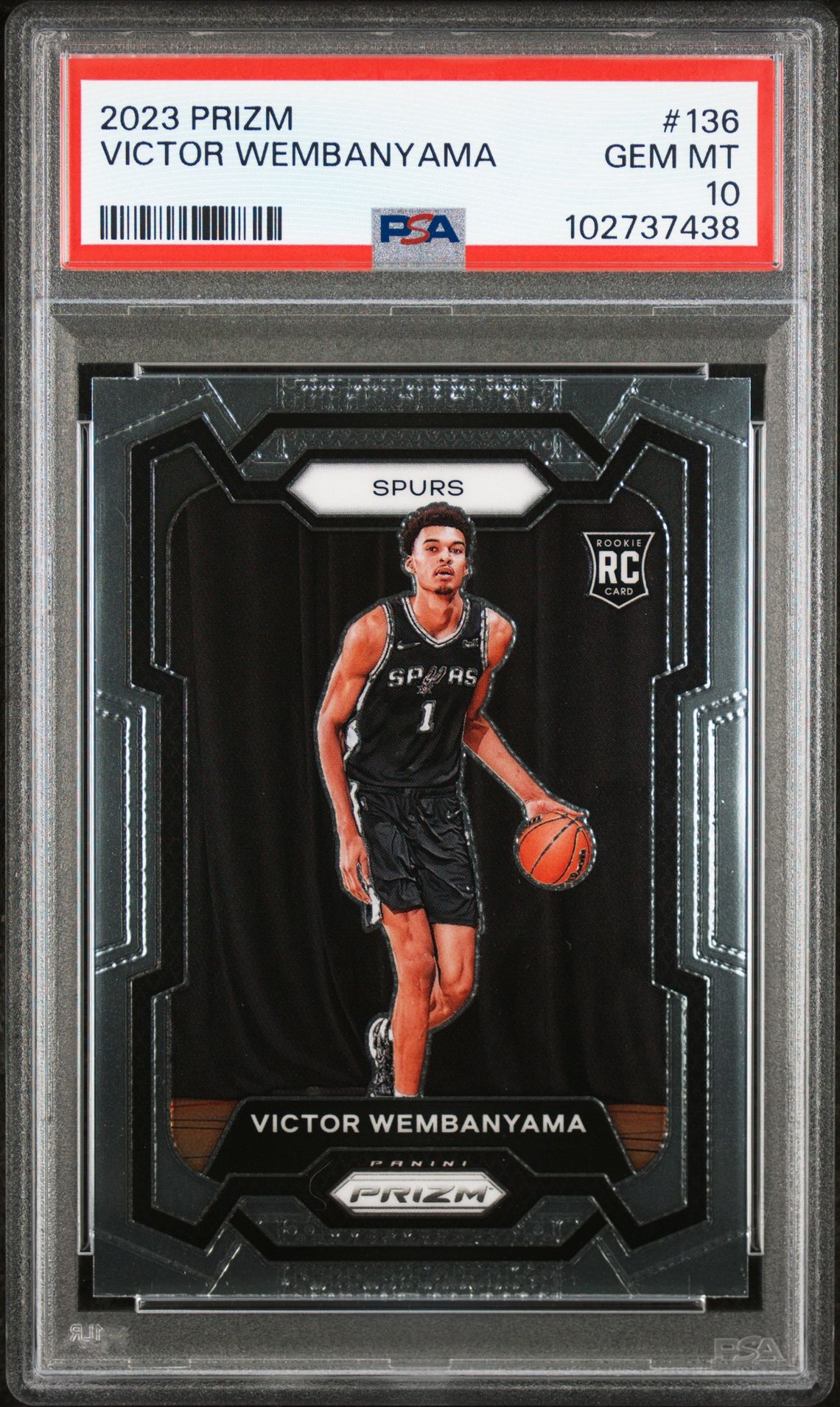 2023 Panini Prizm Victor Wembanyama #136 Gem Mt 10 front