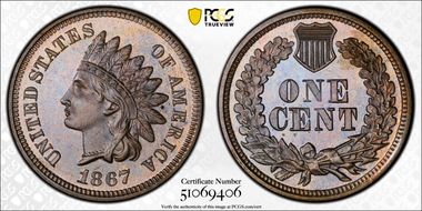 1867 1C PR66BN