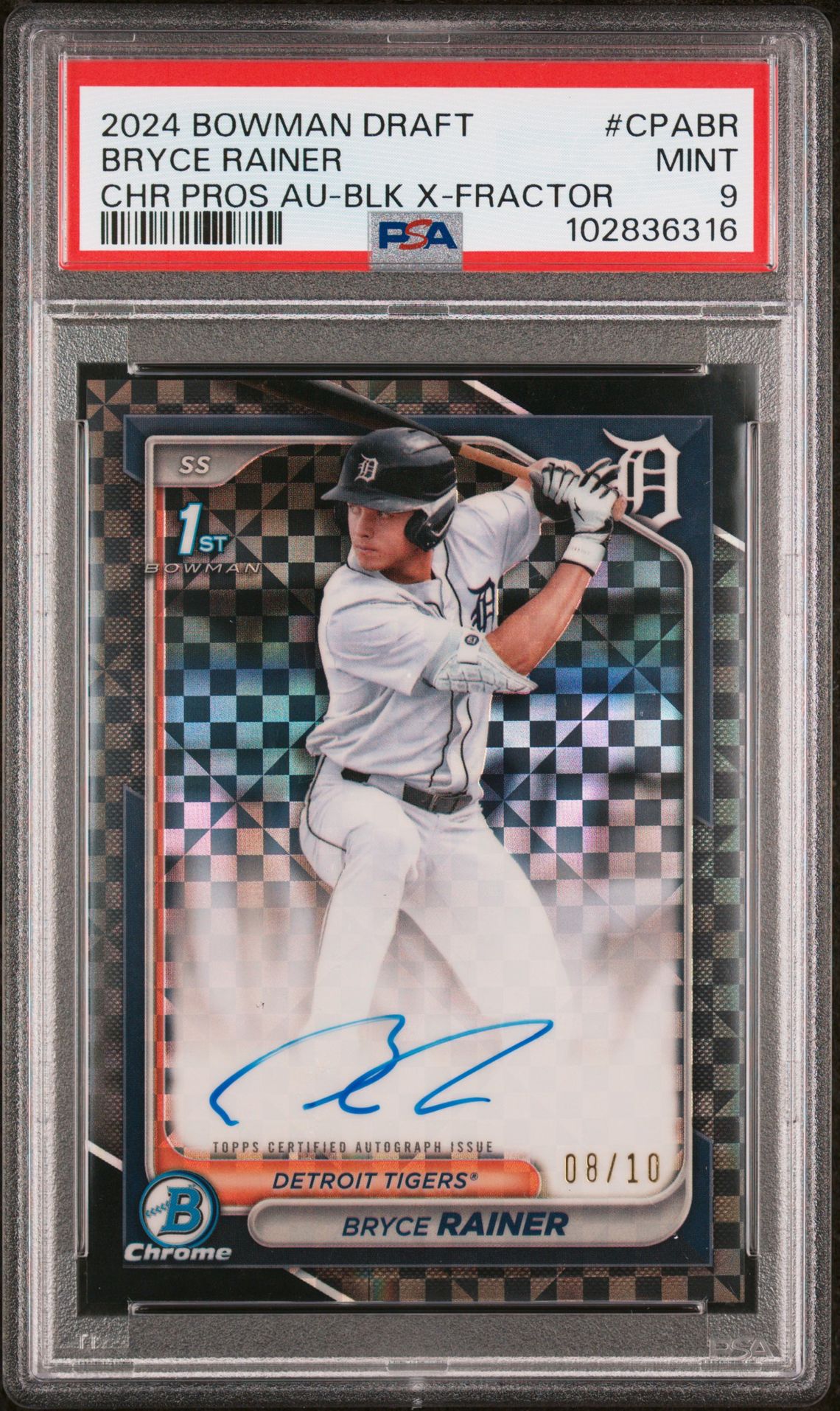 2024 Bowman BOWMAN DRAFT CHROME PROSPECT AUTOGRAPHS Black #CPABR Bryce Rainer front