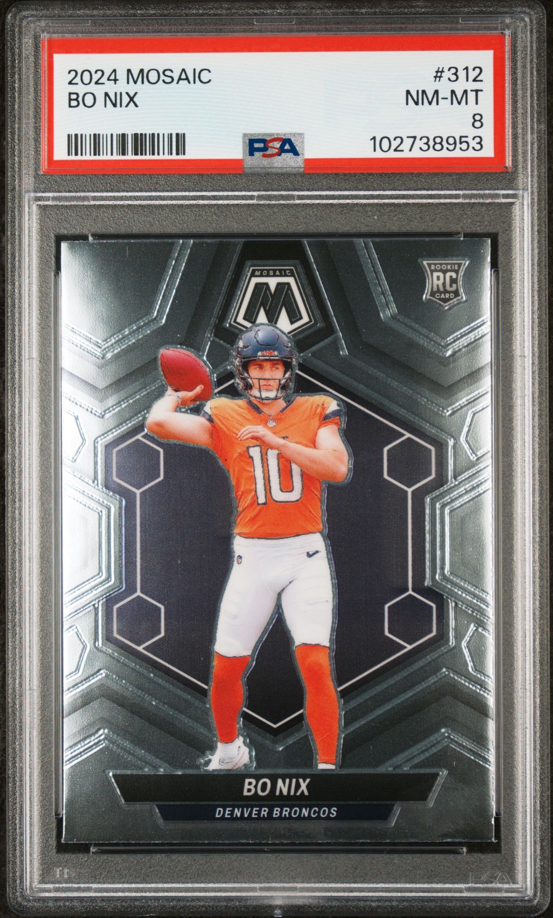 2024 Panini Mosaic Bo Nix #312 Nm-Mt 8 front