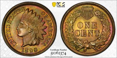 1890 1C MS66BN