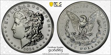 2024-S $1 Morgan Dollar Rev PR Two-Coin Reverse Proof Set First Strike PR69