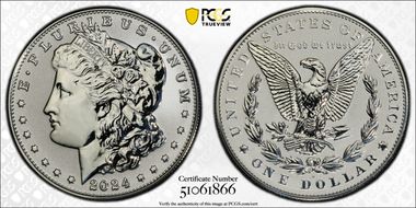 2024-S $1 Morgan Dollar Rev PR Two-Coin Reverse Proof Set First Strike PR70