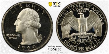 1990-S 25C PR69DCAM