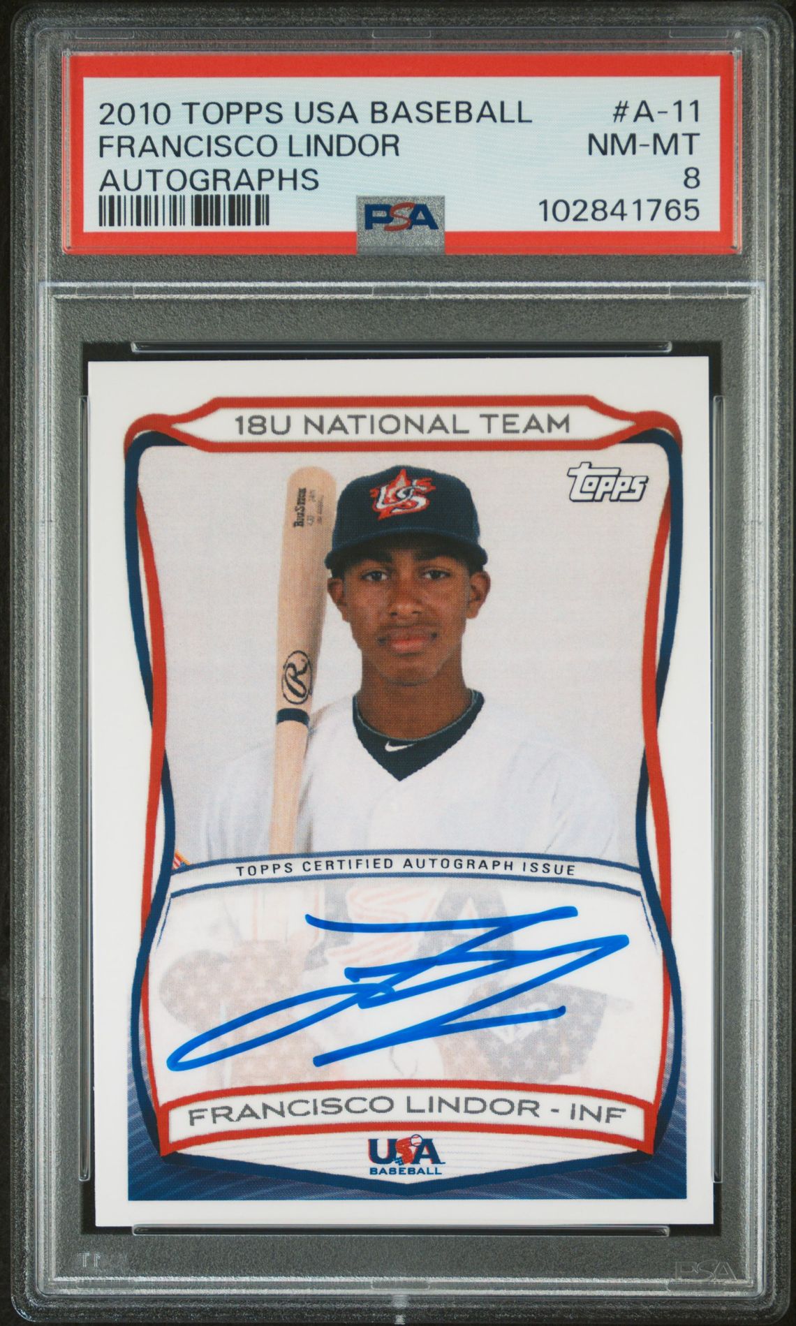 2010 Topps TOPPS USA BASEBALL AUTOGRAPHS #A-11 Francisco Lindor front