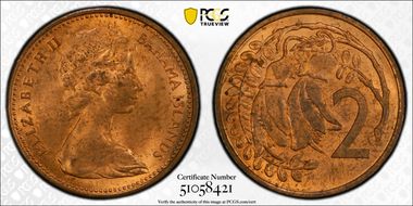 (1967) 2C Mule-Bahamas Obverse KM-33 MS64RB