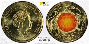 2022-C $2 Honey Bee Colorized MS68