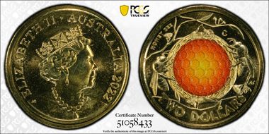 2022-C $2 Honey Bee Colorized MS68