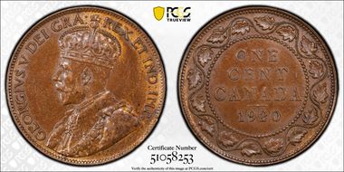 1920 1C Large Cent AU58BN