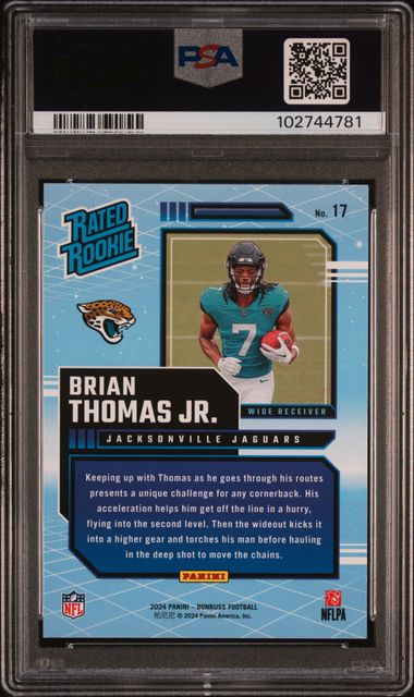 2024 Panini Donruss Rated Rookies Retro Brian Thomas Jr. #17 Gem Mt 10 back
