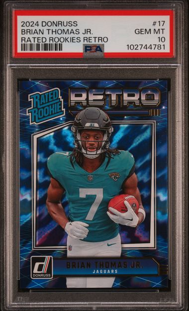 2024 Panini Donruss Rated Rookies Retro Brian Thomas Jr. #17 Gem Mt 10 front