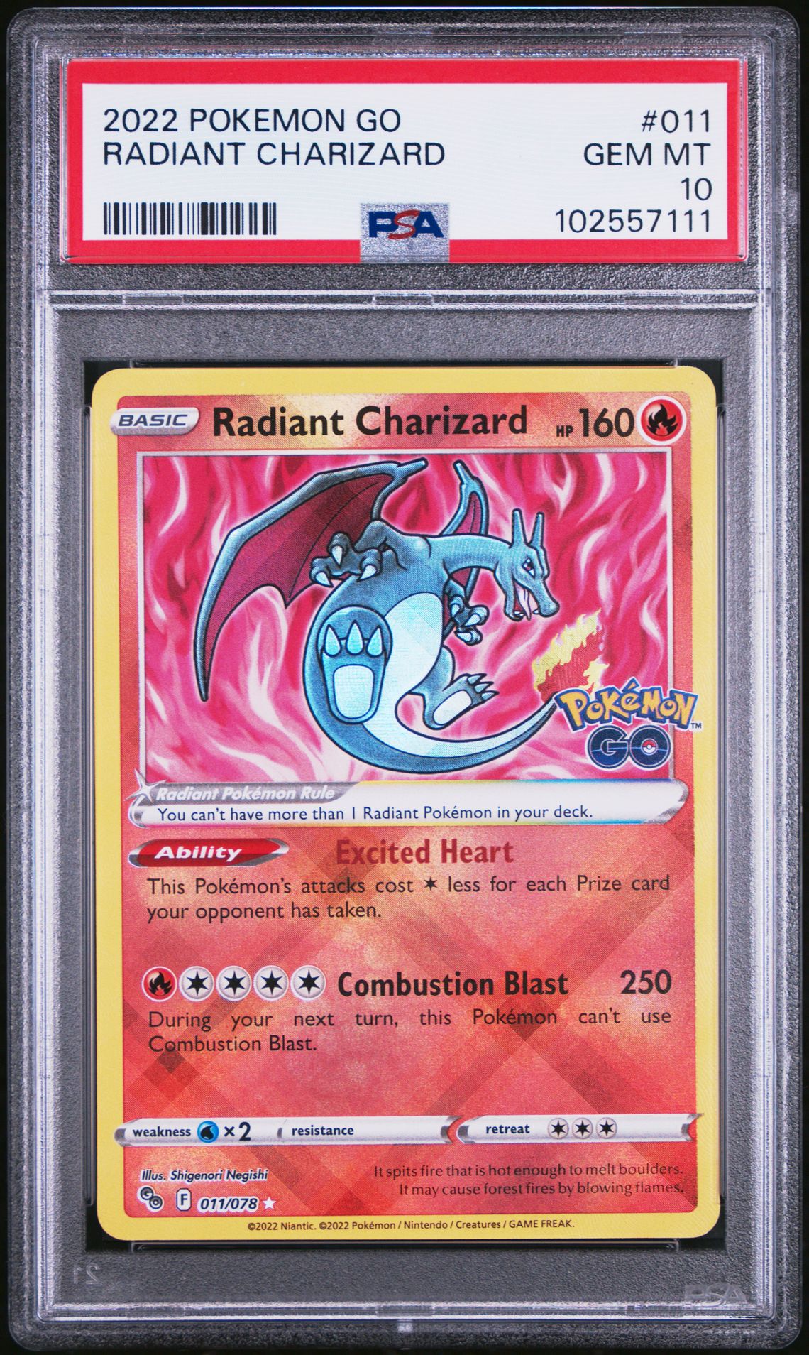 2022 Pokemon POKEMON GO #011 Radiant Charizard front