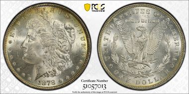 1878 7TF $1 R79, VAM 223, Washed Out L MS64