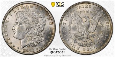 1880 $1 VAM 1A Knobbed 8 MS62