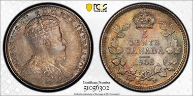 1908 5C Large 8 MS65