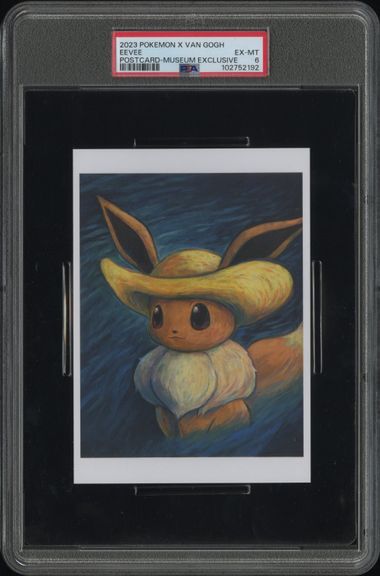 Pokemon - 2023 Eevee Postcard-Museum Exclusive # X Van Gogh Postcard PSA 6 Fair Drop Entry