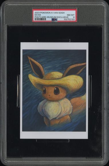 Pokemon - 2023 Eevee Postcard-Museum Exclusive # X Van Gogh Postcard PSA 8