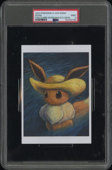 Pokemon - 2023 Eevee Postcard-Museum Exclusive # X Van Gogh Postcard PSA 9 Fair Drop Entry