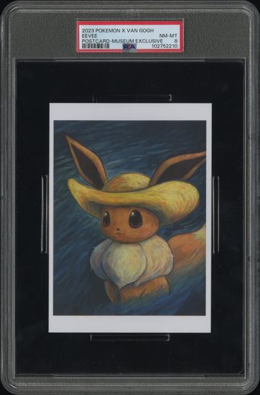 Pokemon - 2023 Eevee Postcard-Museum Exclusive # X Van Gogh Postcard PSA 8