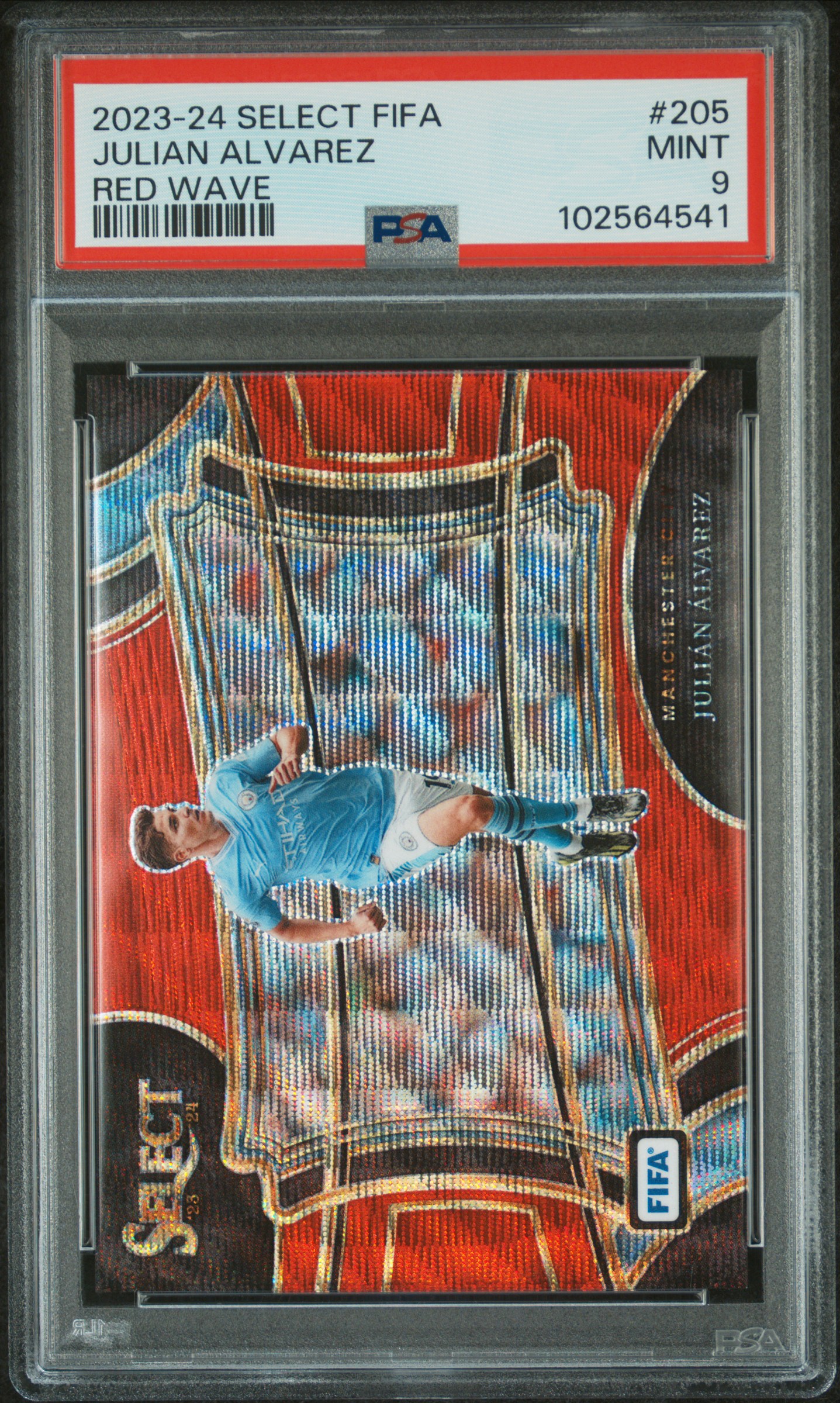 2023-24 Panini Select Fifa Julian Alvarez #205 (Red Wave) Mint 9 front