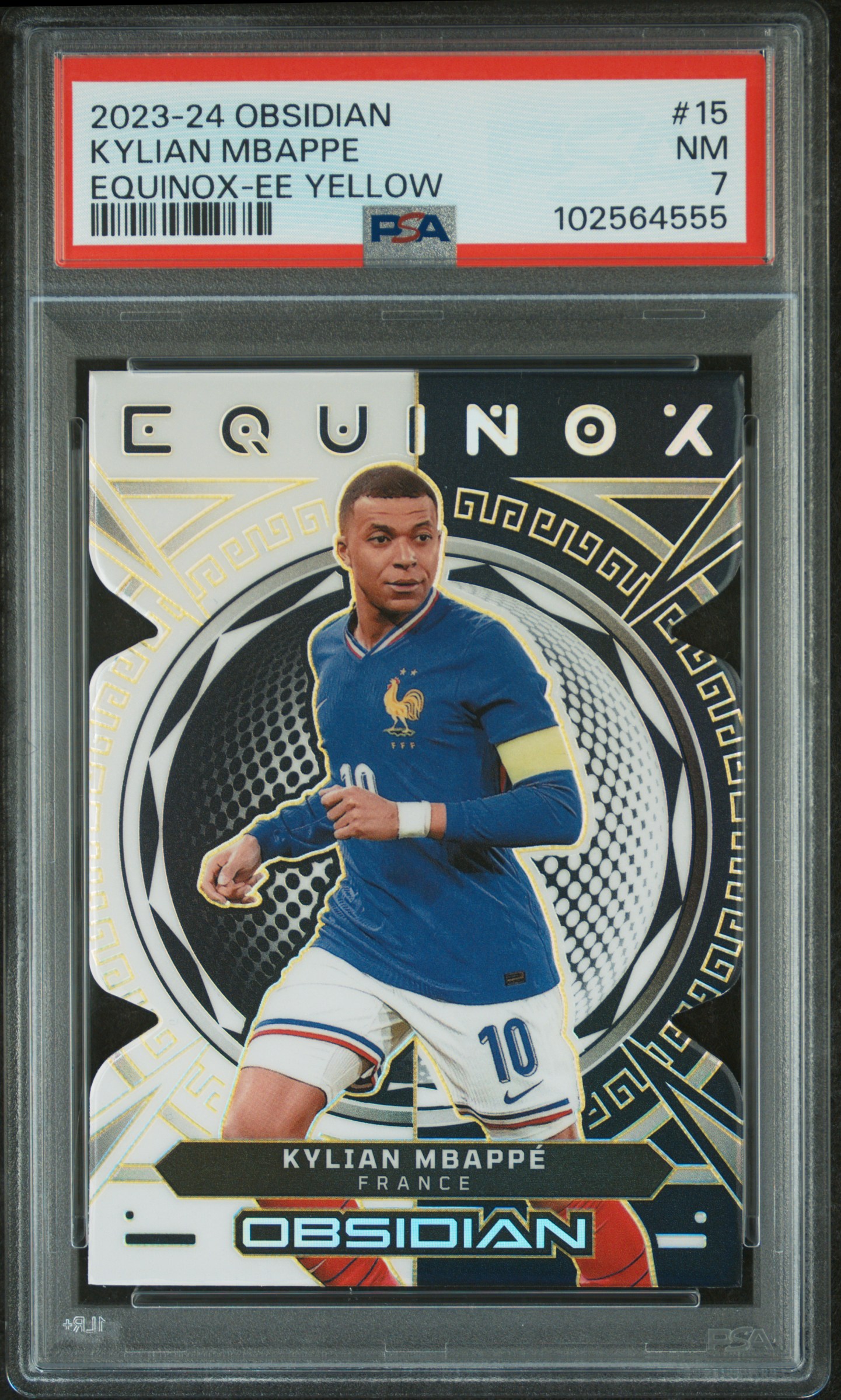 2023 Panini Obsidian Equinox Kylian Mbappe #15 (Equinox-Ee Yellow) Nm 7 front