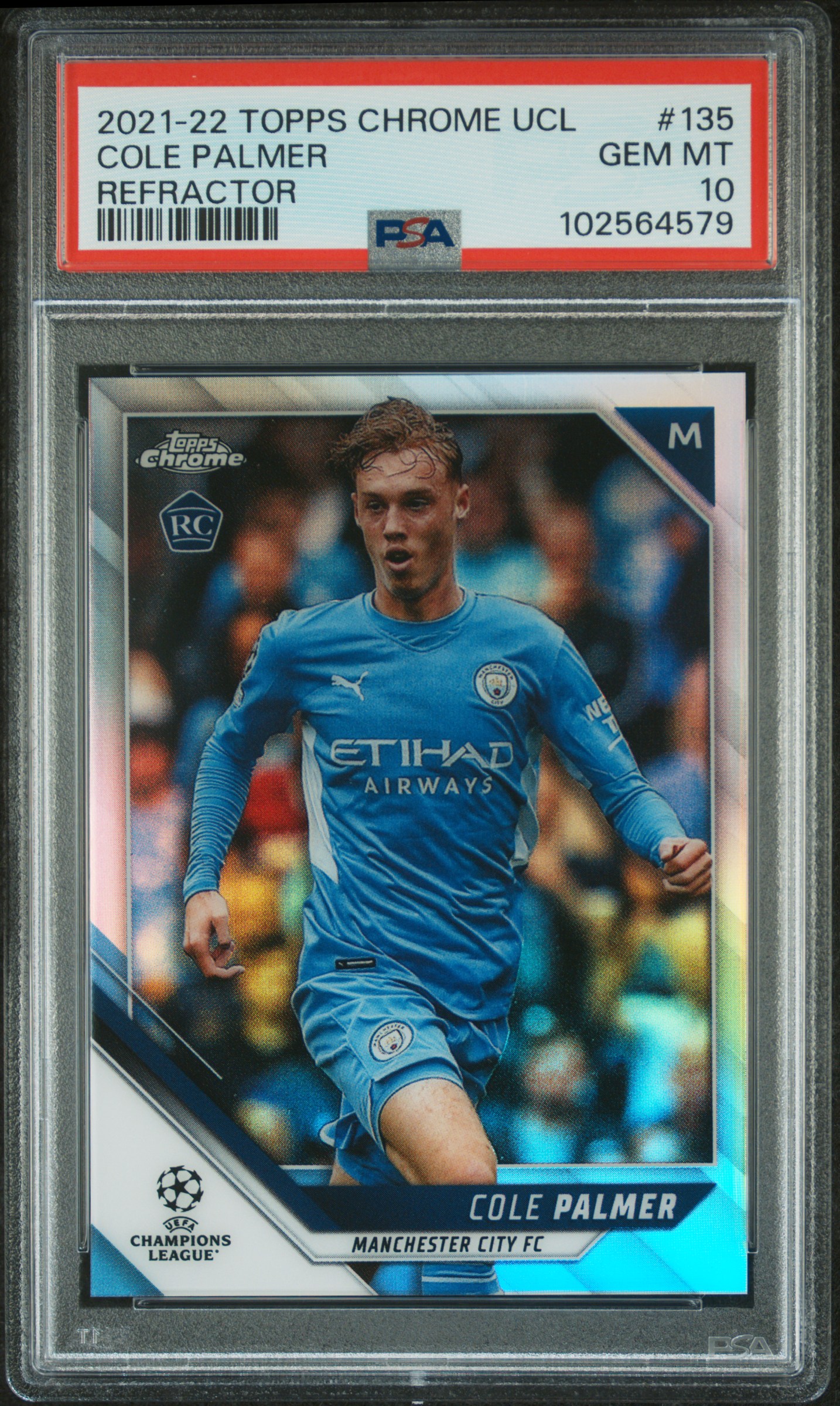 2021 Topps Chrome Uefa Champions League Cole Palmer #135 (Refractor) Gem Mt 10 front