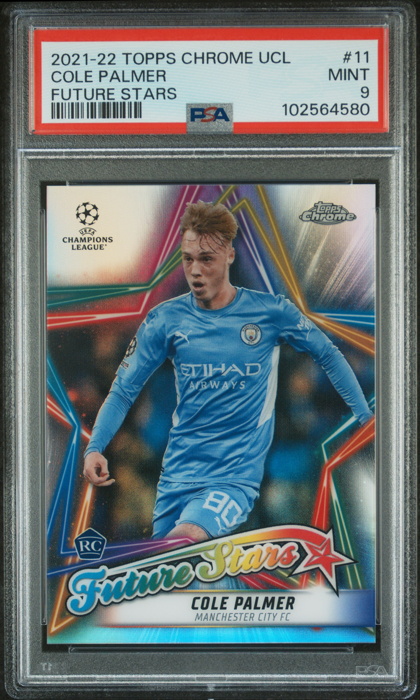 2021 Topps Chrome Uefa Champions League Future Stars Cole Palmer #11 (Future Stars) Mint 9 front