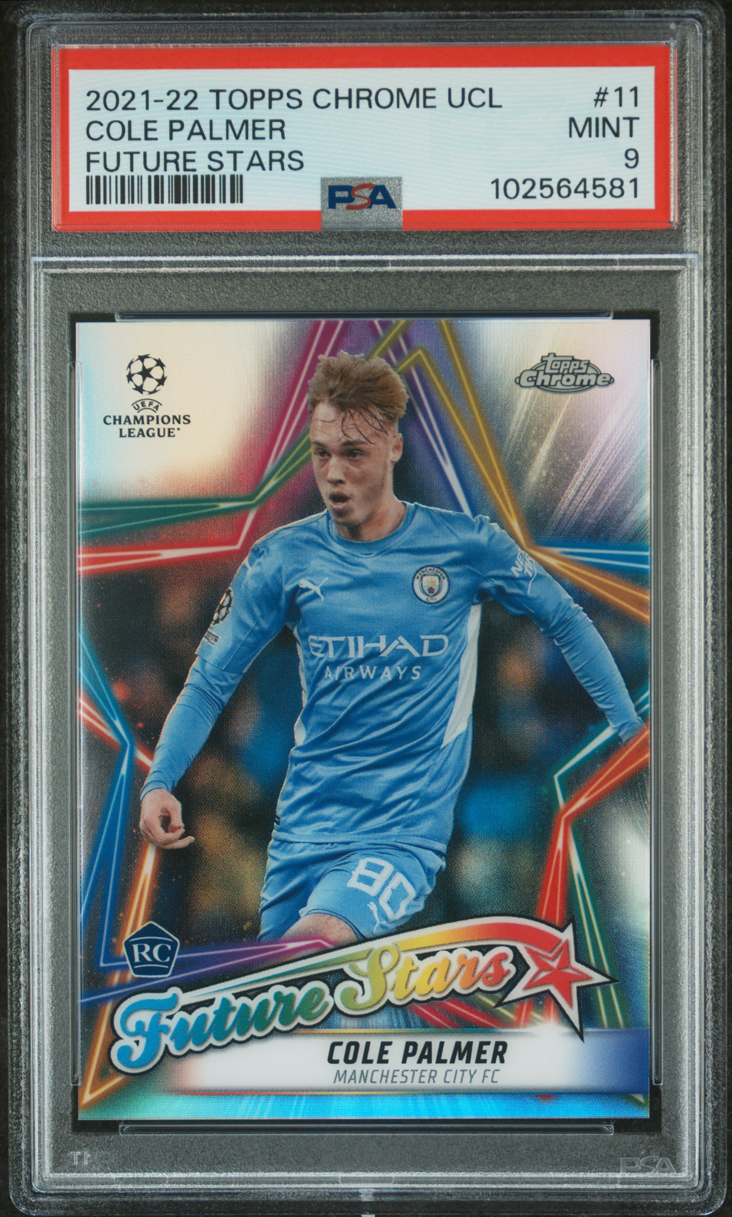 2021 Topps Chrome Uefa Champions League Future Stars Cole Palmer #11 (Future Stars) Mint 9 front