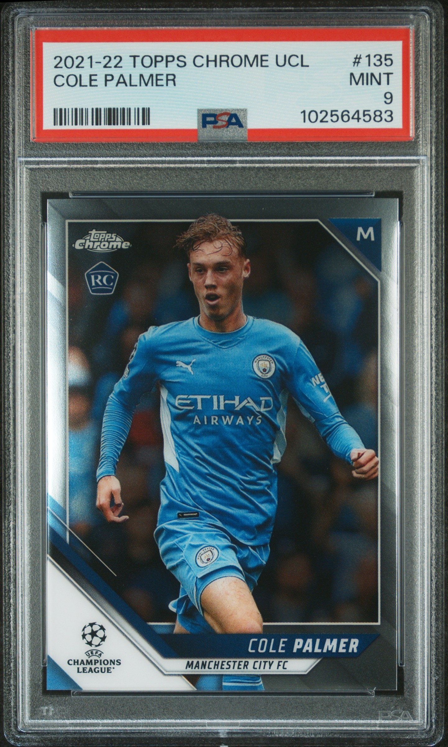 2021 Topps Chrome Uefa Champions League Cole Palmer #135 Mint 9 front