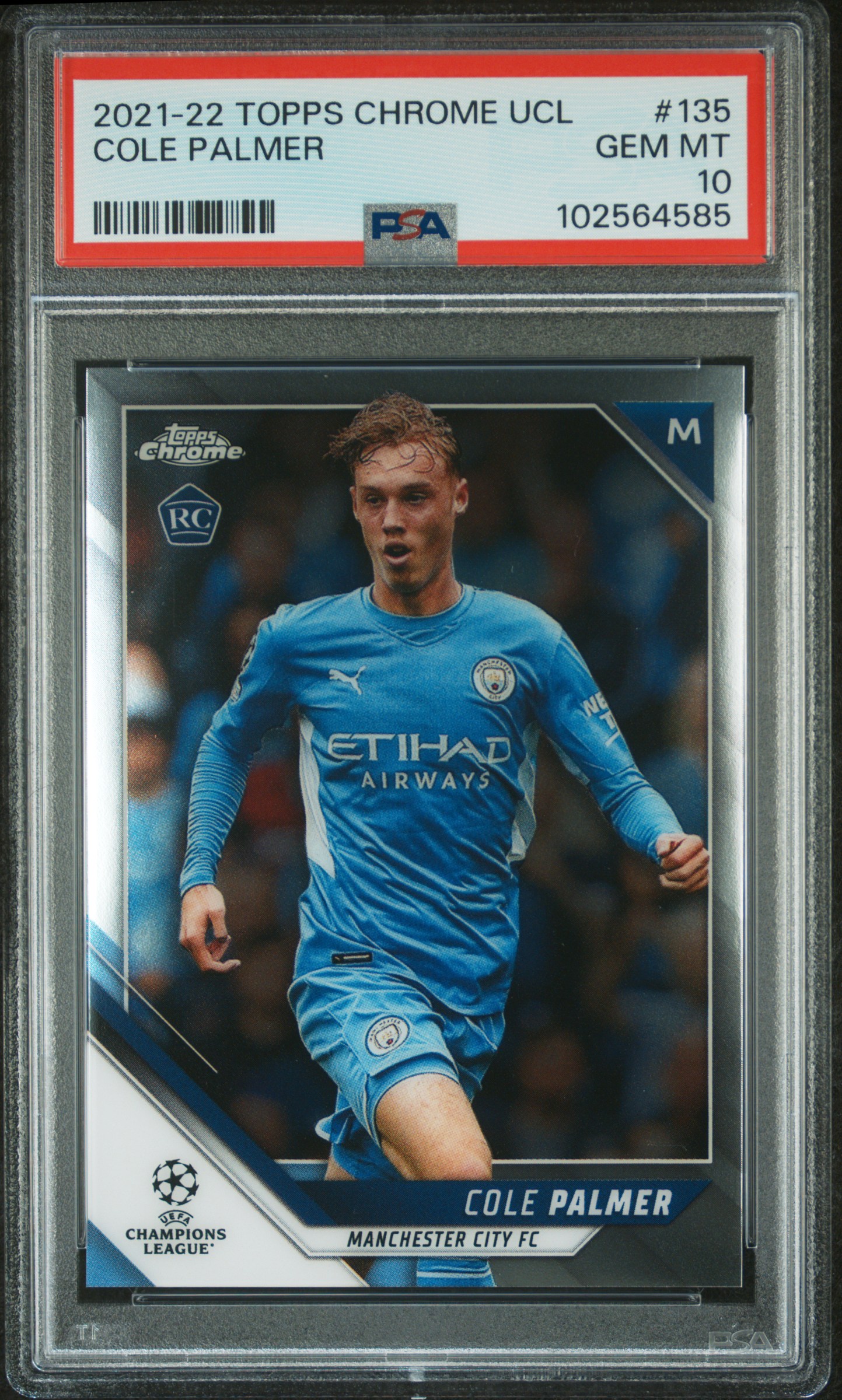 2021 Topps Chrome Uefa Champions League Cole Palmer #135 Gem Mt 10 front