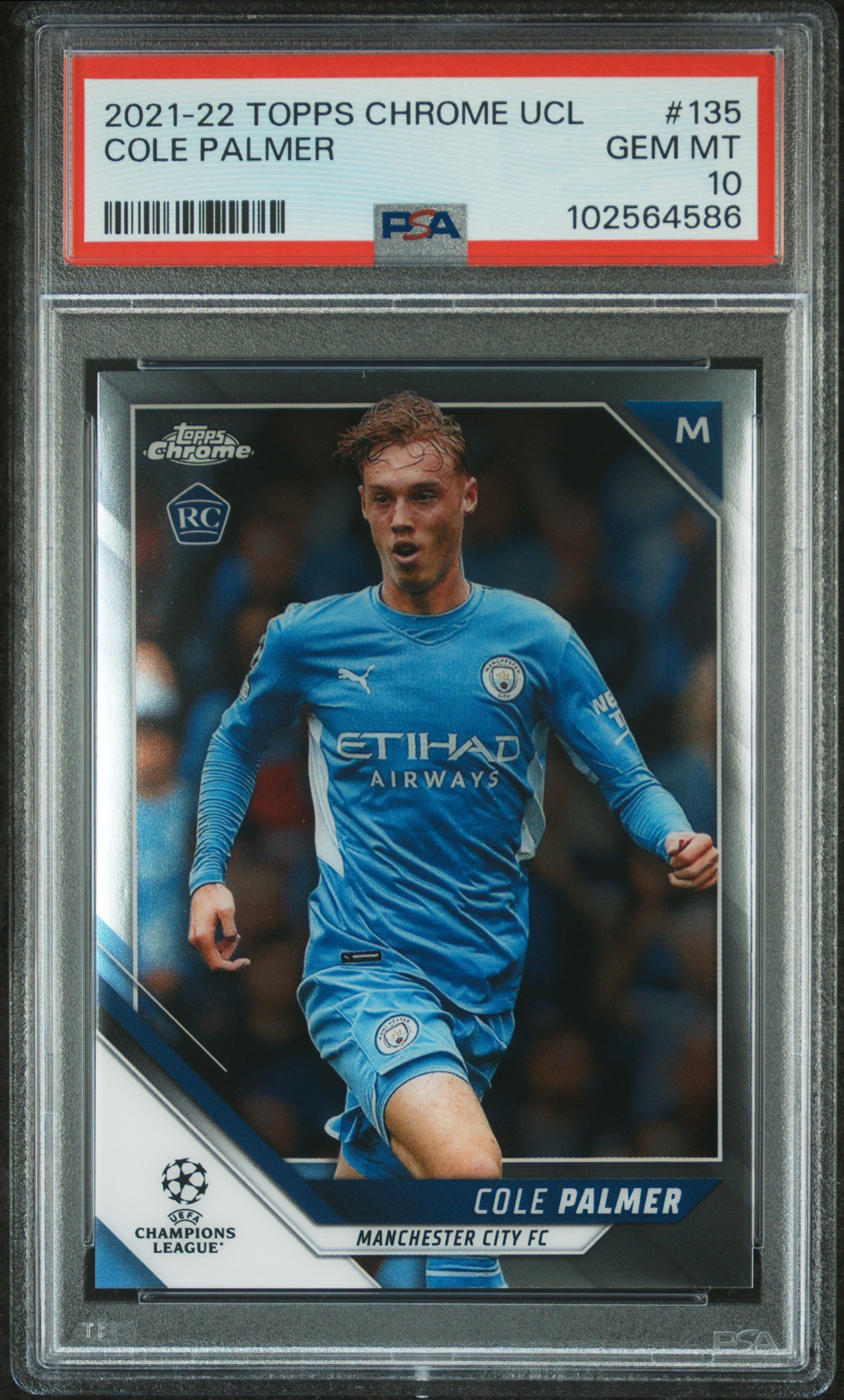 2021 Topps Chrome Uefa Champions League Cole Palmer #135 Gem Mt 10 front