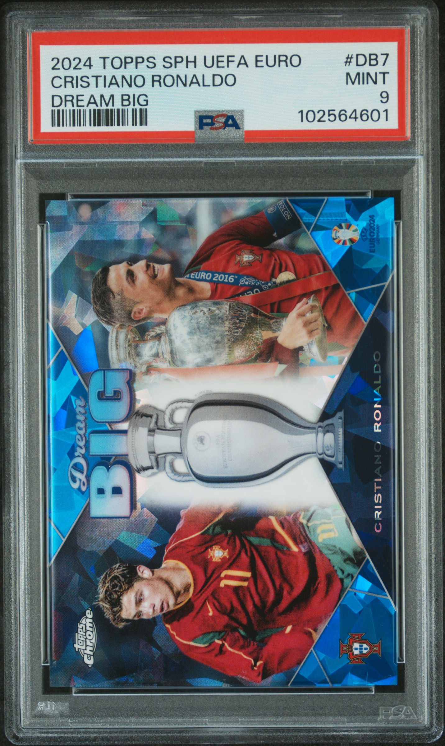 2024 Topps Chrome Sapphire Uefa Euro Dream Big Cristiano Ronaldo #Db7 Mint 9 front